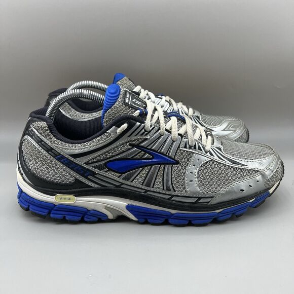 Brooks Beast 12 Running Sneakers Men Size 9.5 D Sliver Blue Mesh Comfort Shoes - Picture 1 of 8